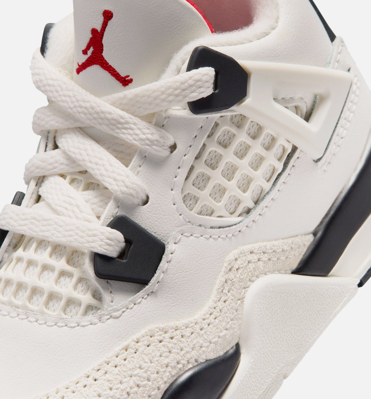Air Jordan 4 Retro Flight Club Infant/Toddler Lifestyle Shoes - Sail/Black/University Red