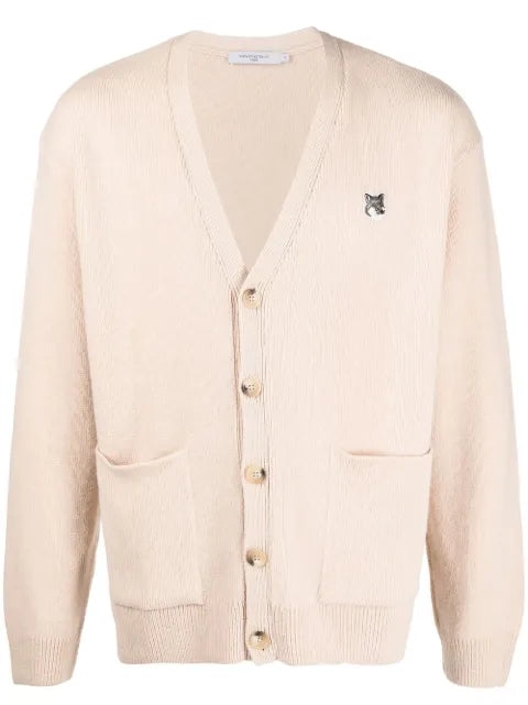 Maison Kitsuné Fox Head patch wool cardigan