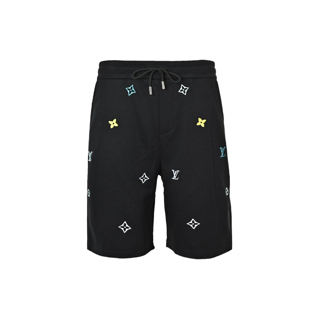 Embroidered Monogram Shorts
