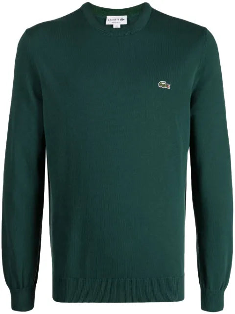 Lacoste logo-embroidered cotton jumper
