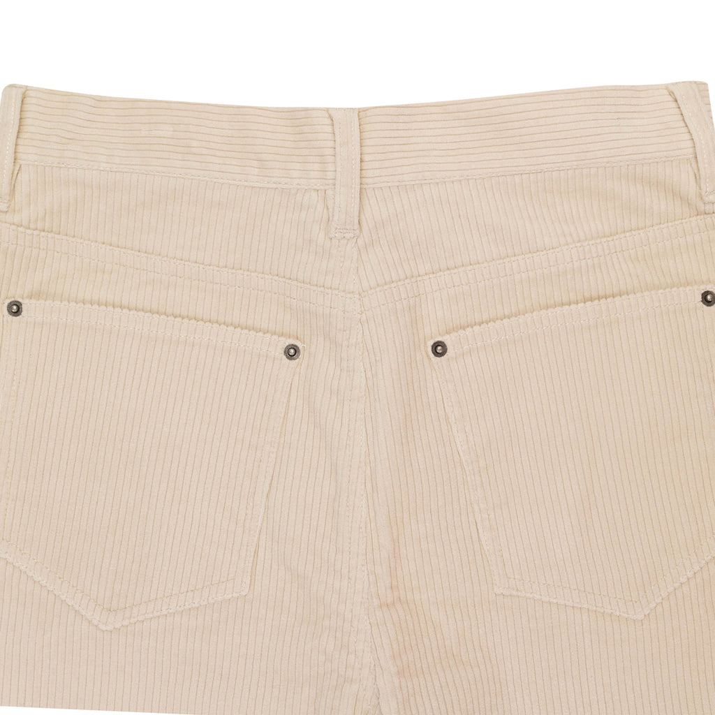 STRETCH CURDUROY OFF-WHITE LACE-UP JEANS