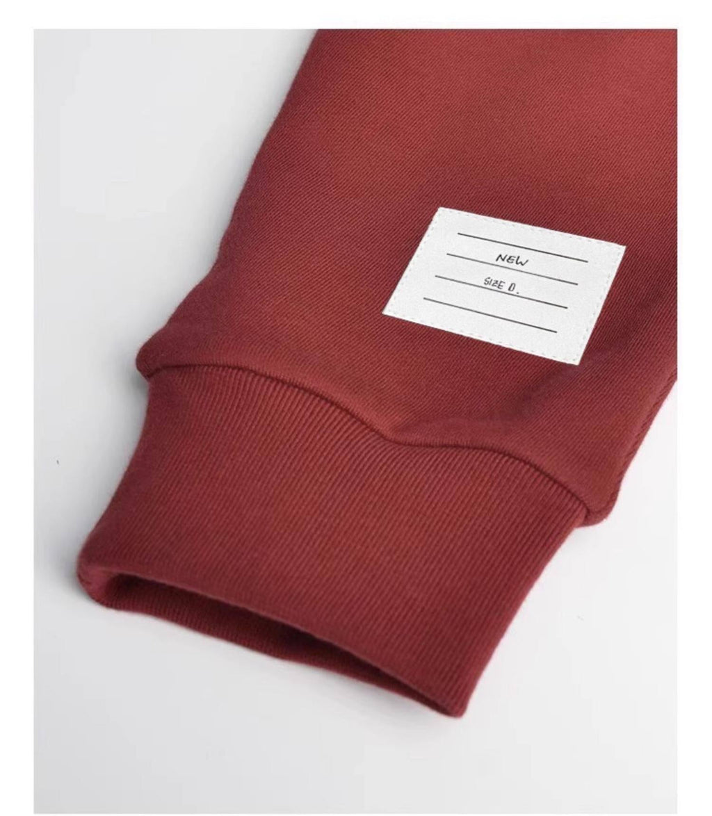 Thom Browne Style Unisex red sweatpants with Signature Four-Bar Detail