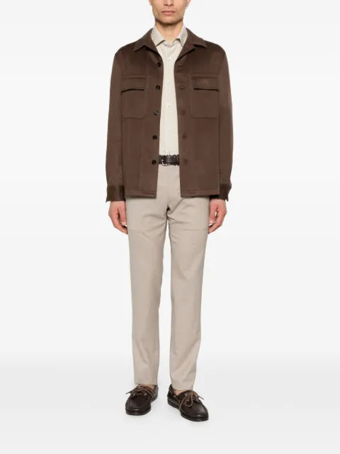 Zegna button flap pocket shirt