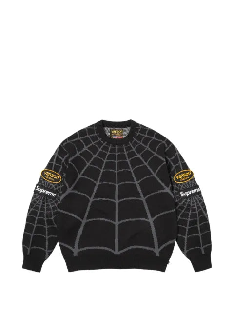 Supreme x Vanson Leathers x Marvel Spider-Man intarsia-knit sweater