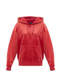 Y-3 logo-embroidered velvet hoodie