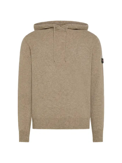 Peuterey logo-patch drawstring knitted hoodie