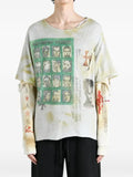 SAITOS graphic-print distressed-finish sweatshirt