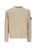 Stone Island basket-weave logo-patch sweater