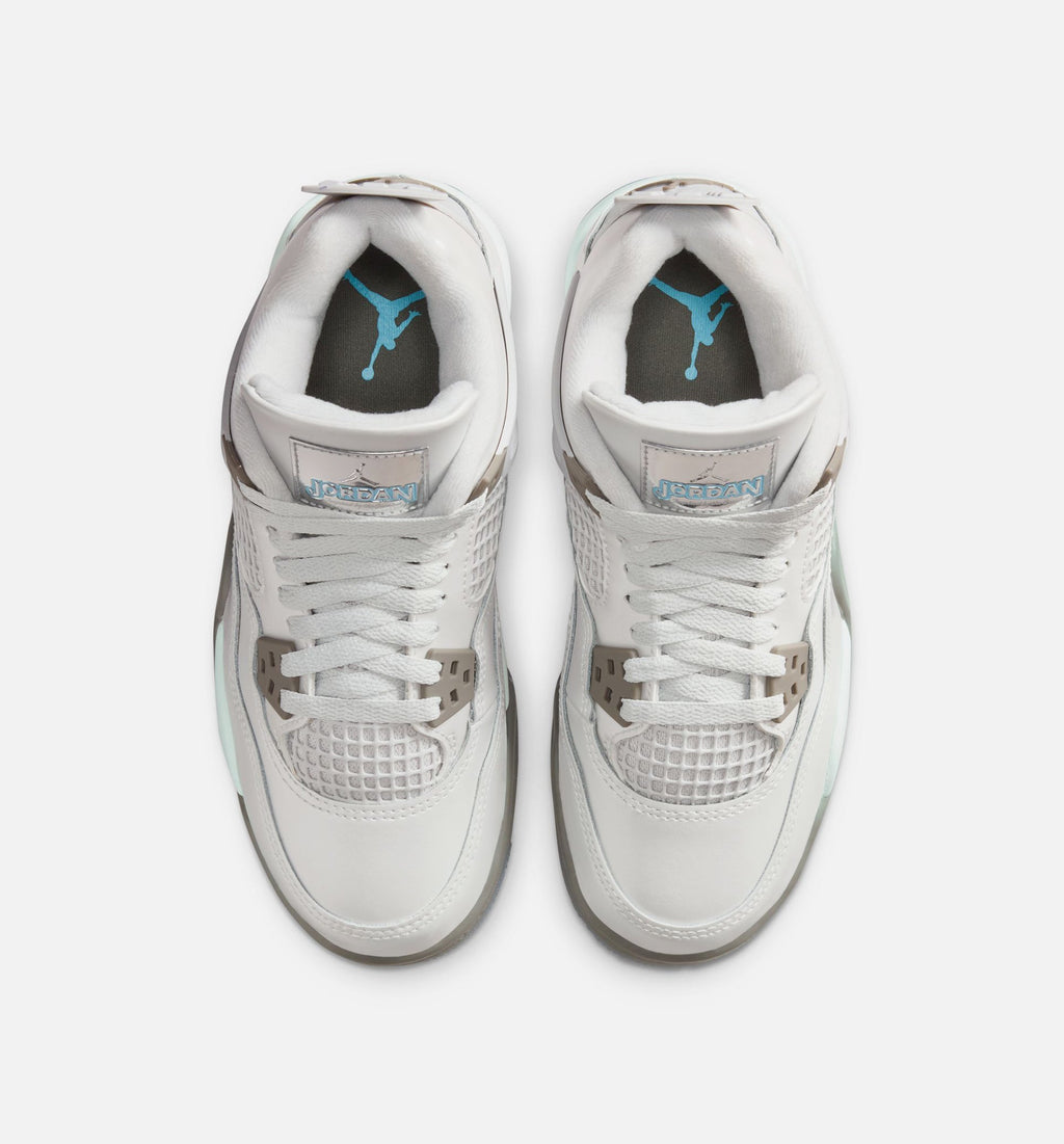 Air Jordan 4 Retro 'Blue Chill' Grade School - Photon Dust/Blue Chill/Flat Pewter/White/Blue Tint