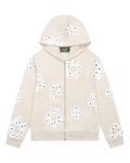 Denim Tears Rhinestone Cotton Wreath Zip Hoodie Oatmeal