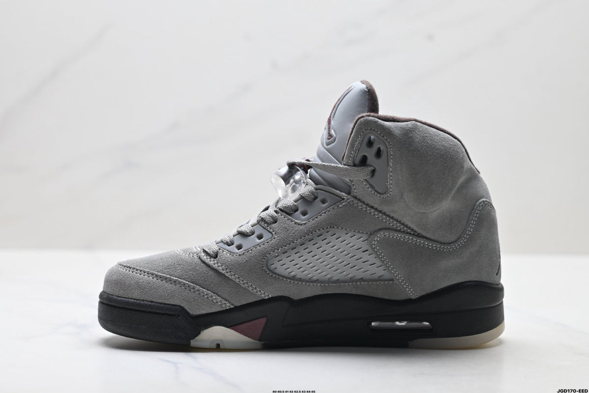 Air Jordan 5 Retro Wolf Grey Black Sneakers