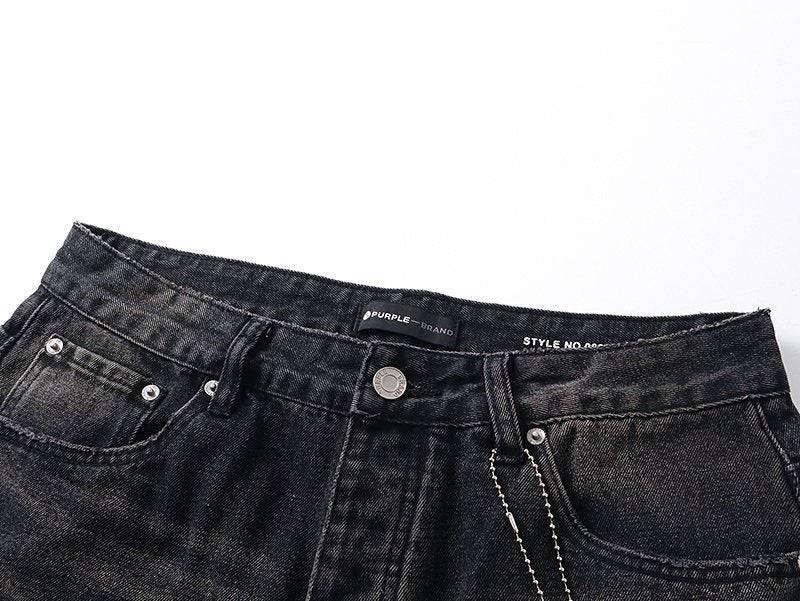 Purple Brand Black Washed Distressed Jeans