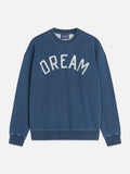 S&S Front Artwork Indigo Washed Loose-Fit Sweatshirt