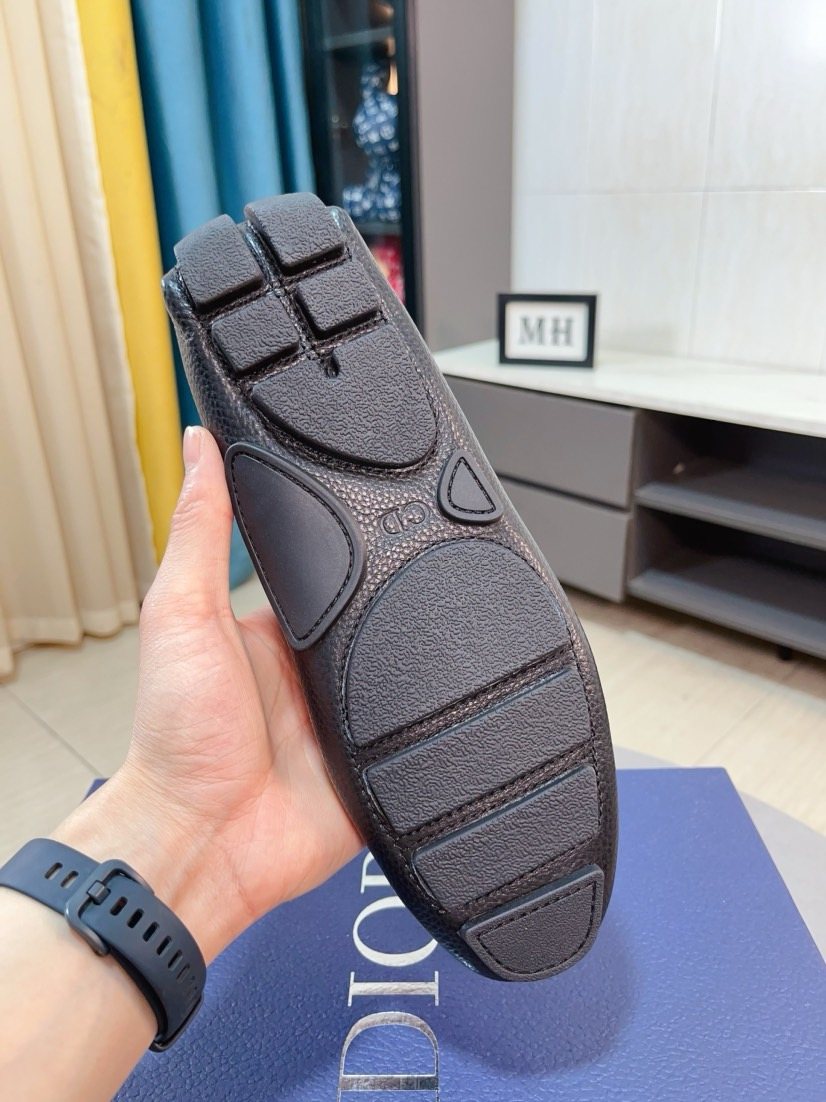 Dior Textured Moc-Toe Loafers