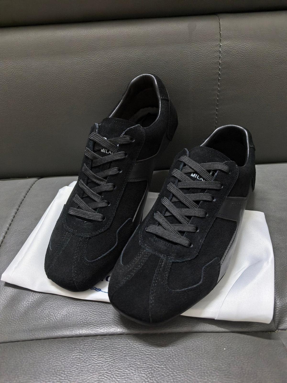 Prada Men's Black Low-Top Sneakers - Black Tonal Upper And Laces