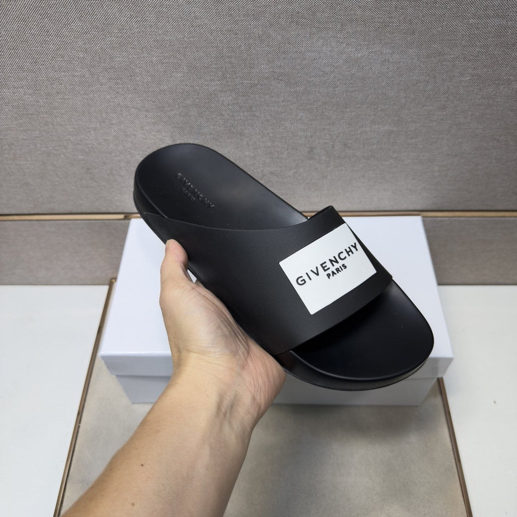 Givenchy Wordmark Patch Slide Sandals