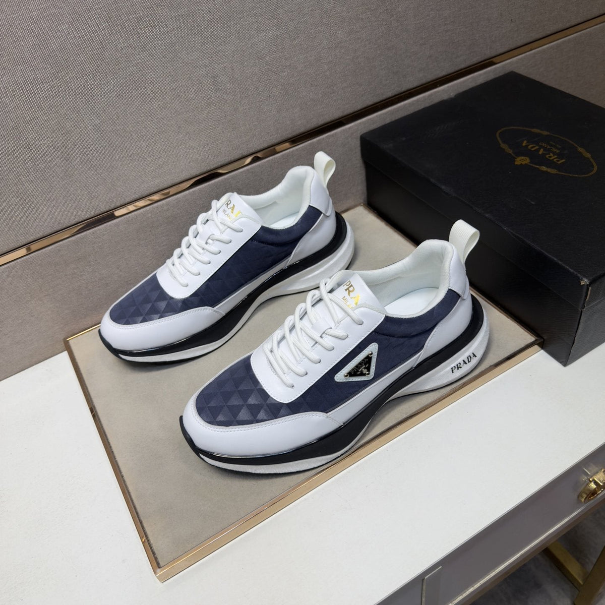 Prada Quilted Panel Sneakers