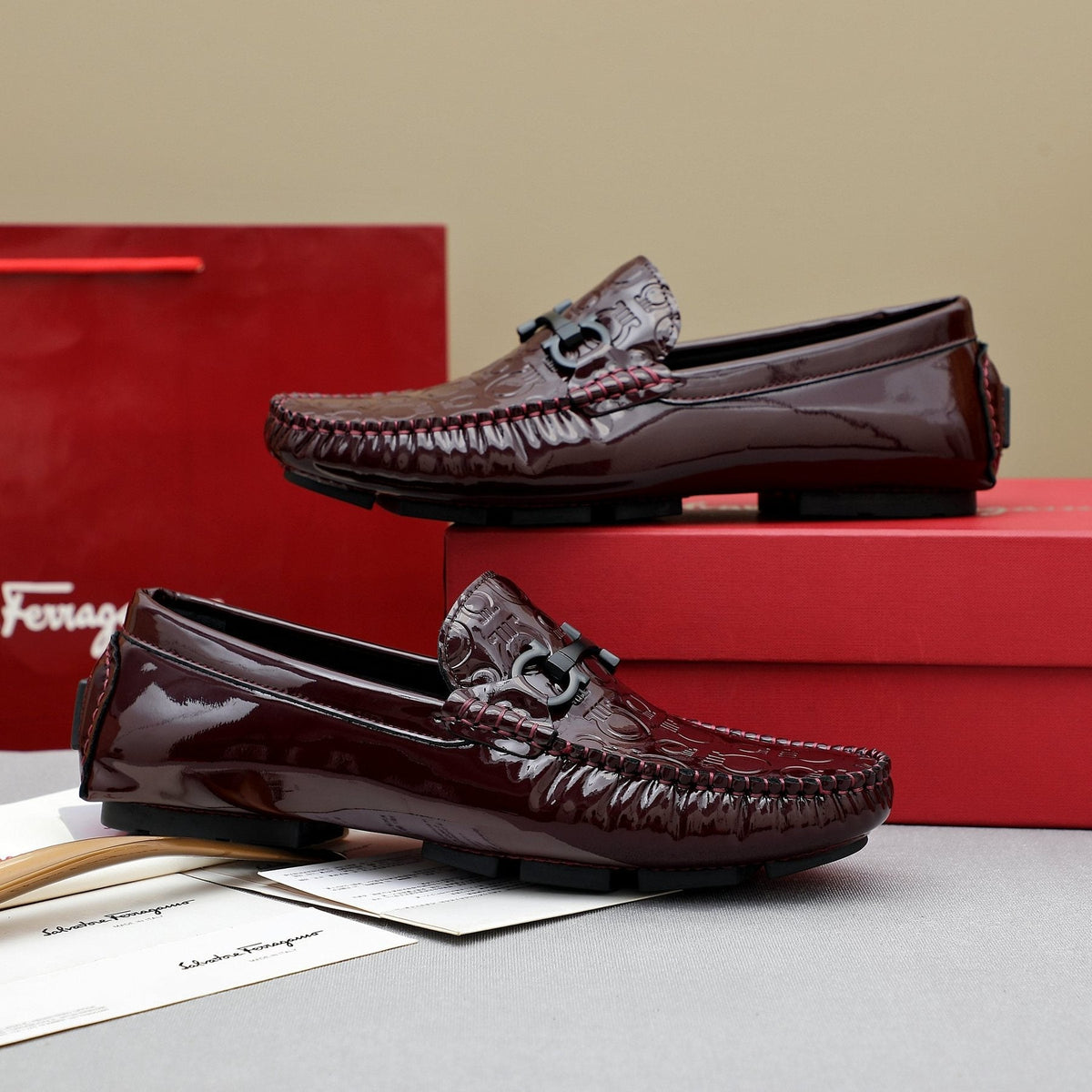Ferragamo Metal-Bit Moc-Toe Loafers