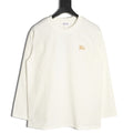 Burberry Oval Equestrian Back-Graphic Long-Sleeve Top - Cream
